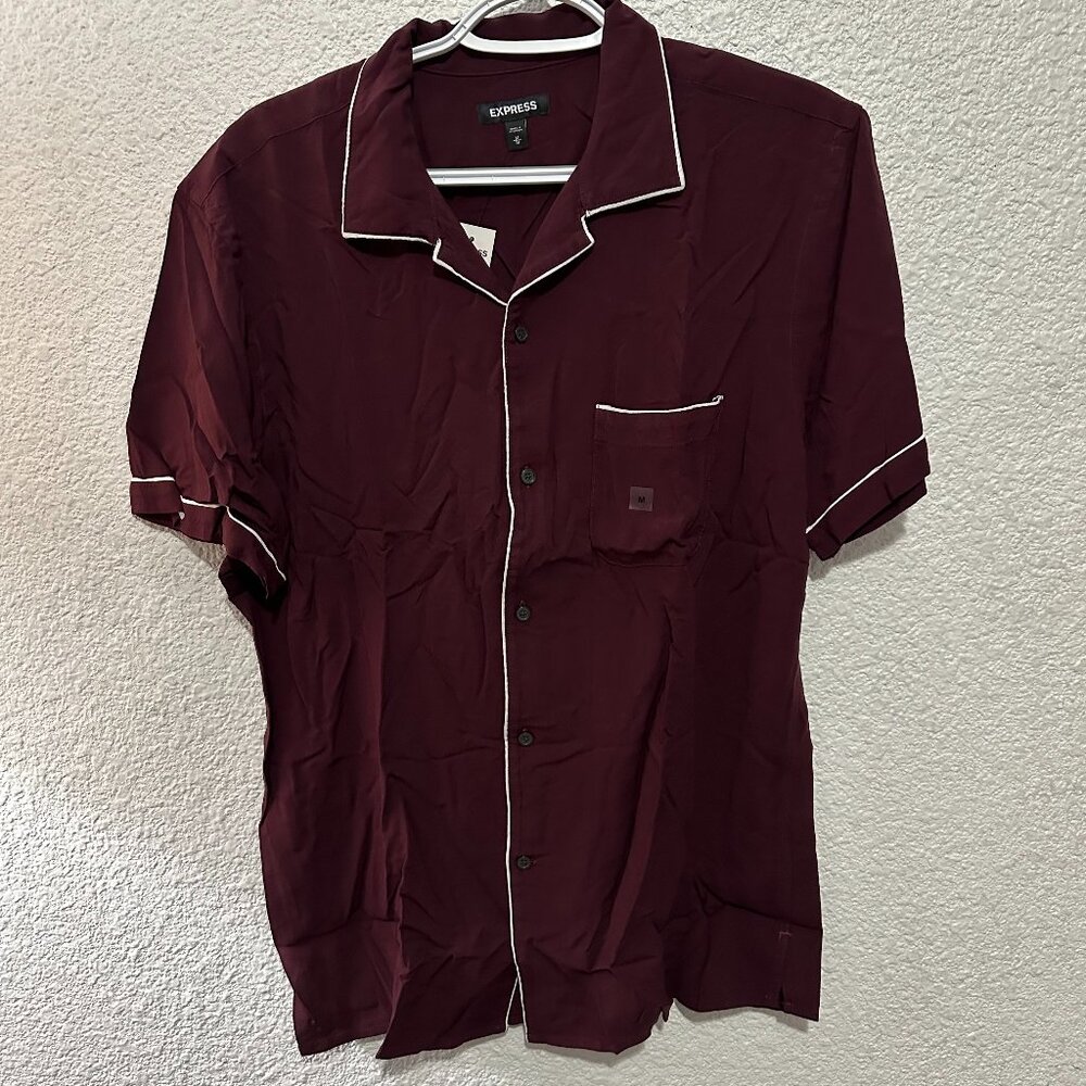 Express Medium Rayon Button Down Shirt